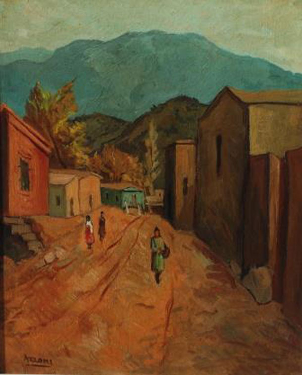 Calle Mendocina  VENDIDO de Azzoni Roberto (1899 - 1989) en venta en Achaval Carlos - Pinturas, dibujos, carbonillas, esculturas, grabados y antigedades