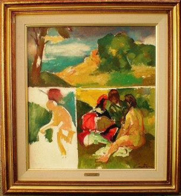 Homenaje a Manet VENDIDO - de Castagnino Juan Carlos  (1908-1972) en venta en Achaval Carlos - Pinturas, dibujos, carbonillas, esculturas, grabados y antigedades